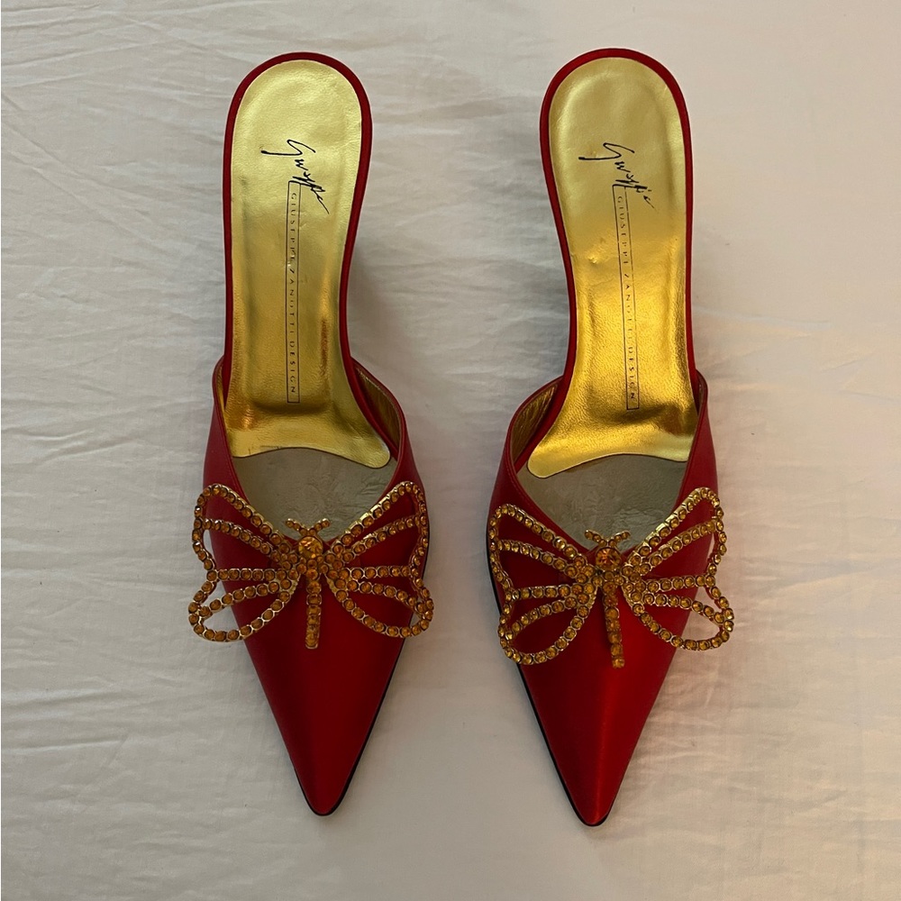Giuseppe Zanotti Red Satin Sandals